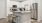 a kitchen with white cabinets